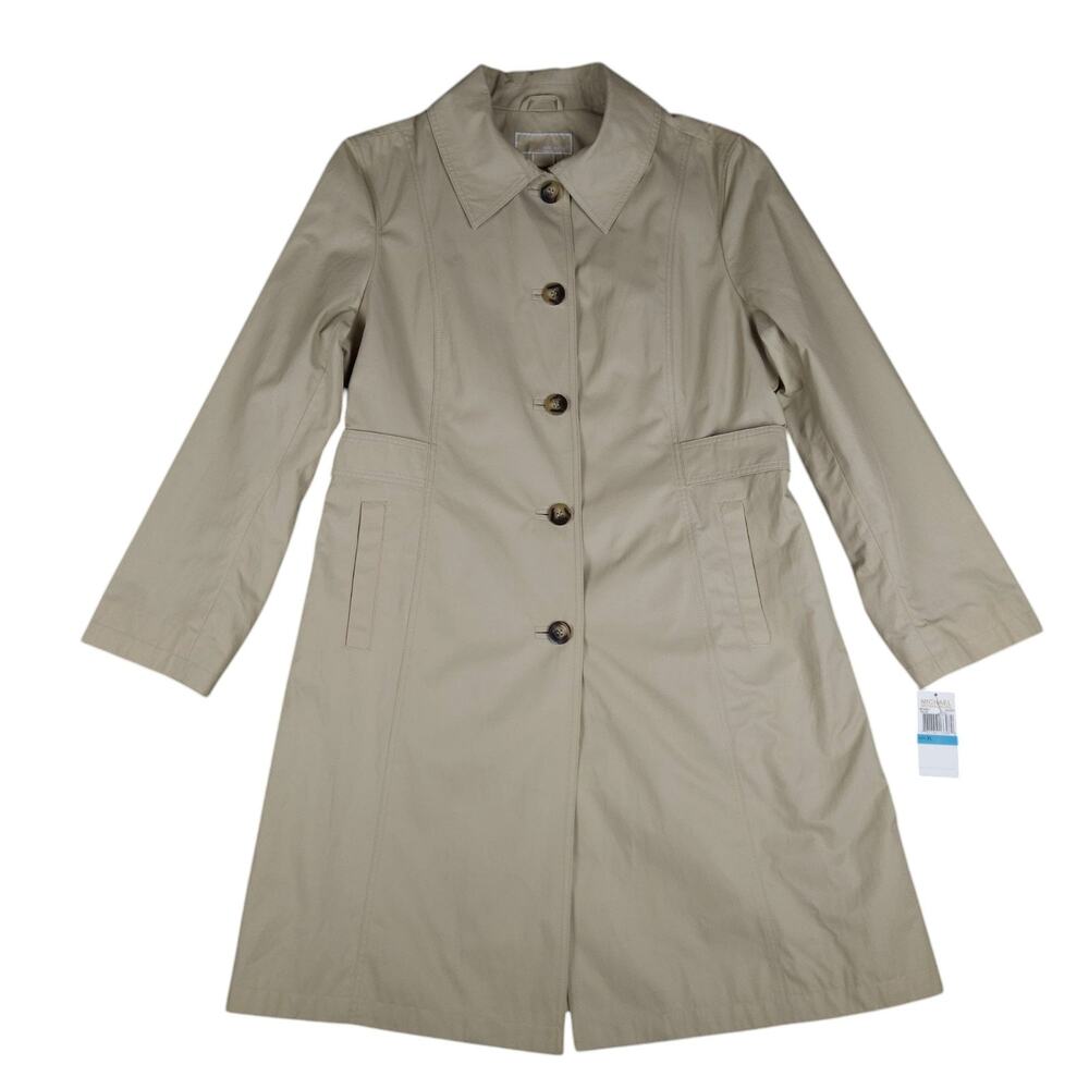 Michael Kors Women's Trench Coat Khaki Beige Cotton/Nylon Size XL